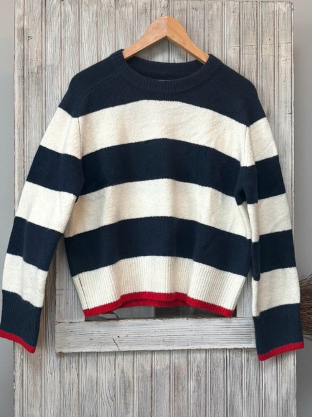 Abercrombie & Fitch size XS oversized 
Navy Blue and White Striped Like New
